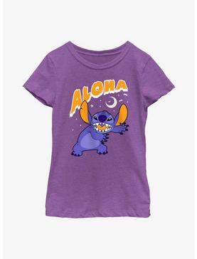 Disney Lilo & Stitch Stitch Aloha Scary Moon Youth Girls T-Shirt, , hi-res