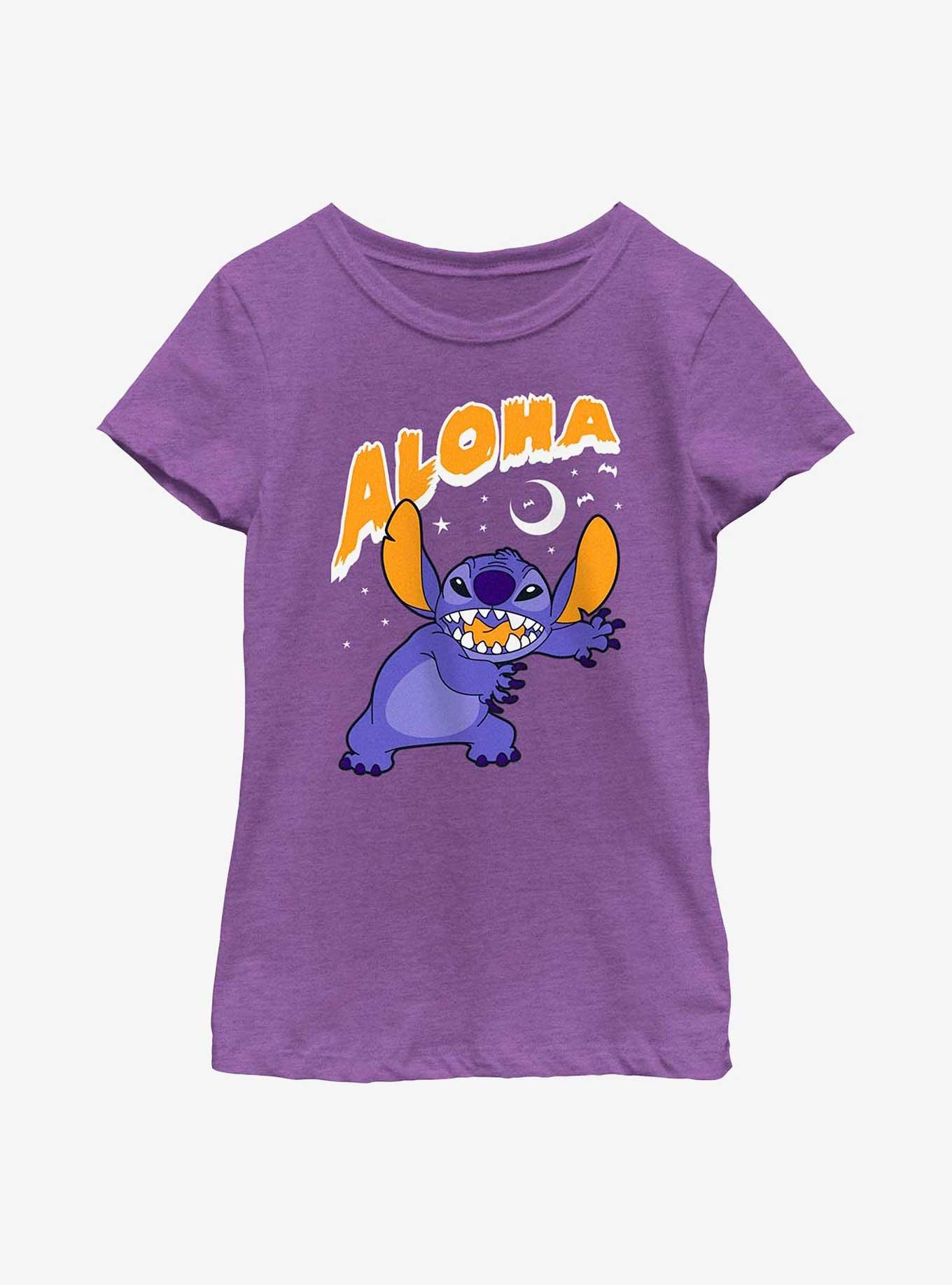 Disney Lilo & Stitch Stitch Aloha Scary Moon Youth Girls T-Shirt, , hi-res