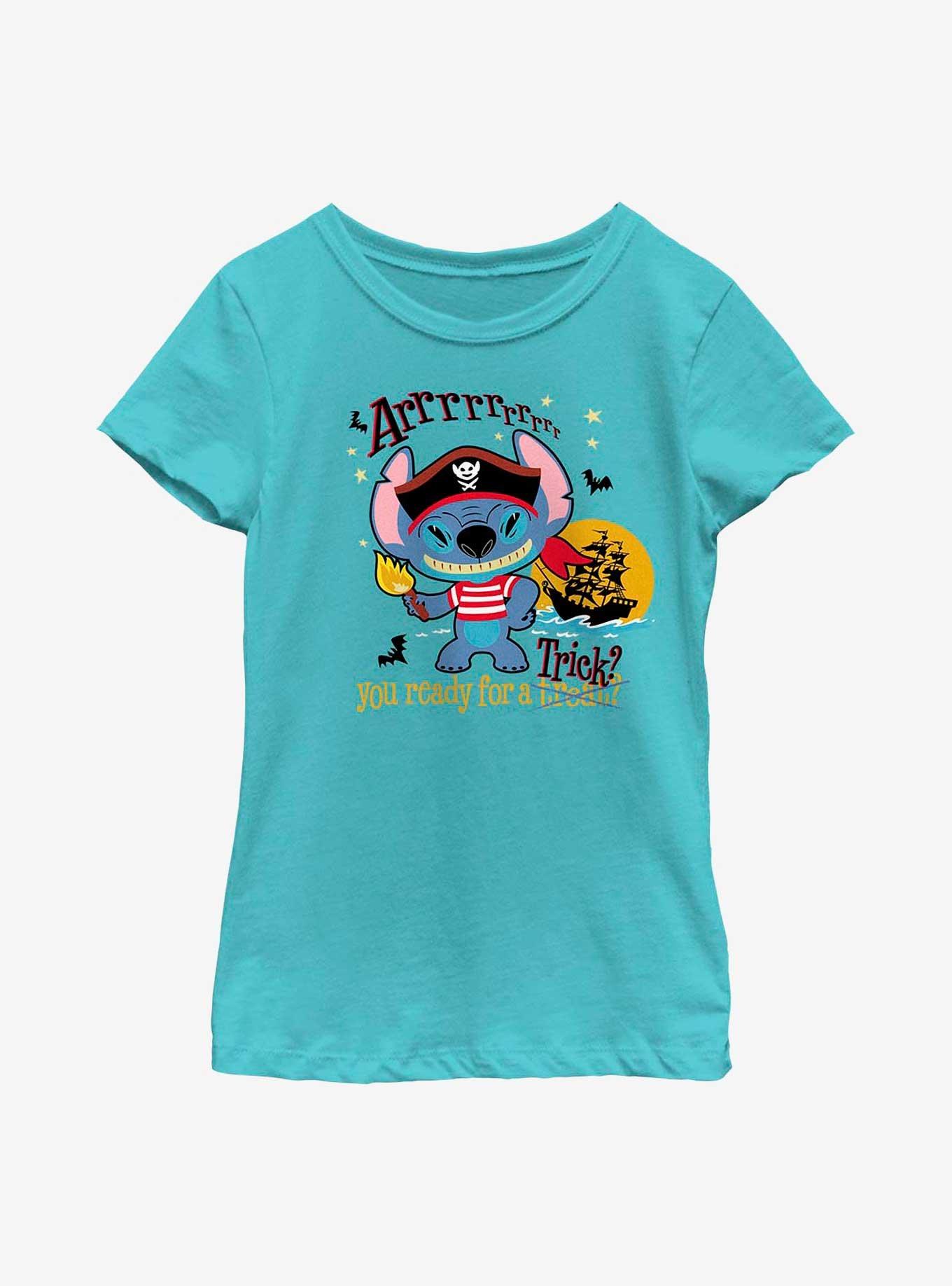 Disney Lilo & Stitch Pirate Stitch Youth Girls T-Shirt, TAHI BLUE, hi-res