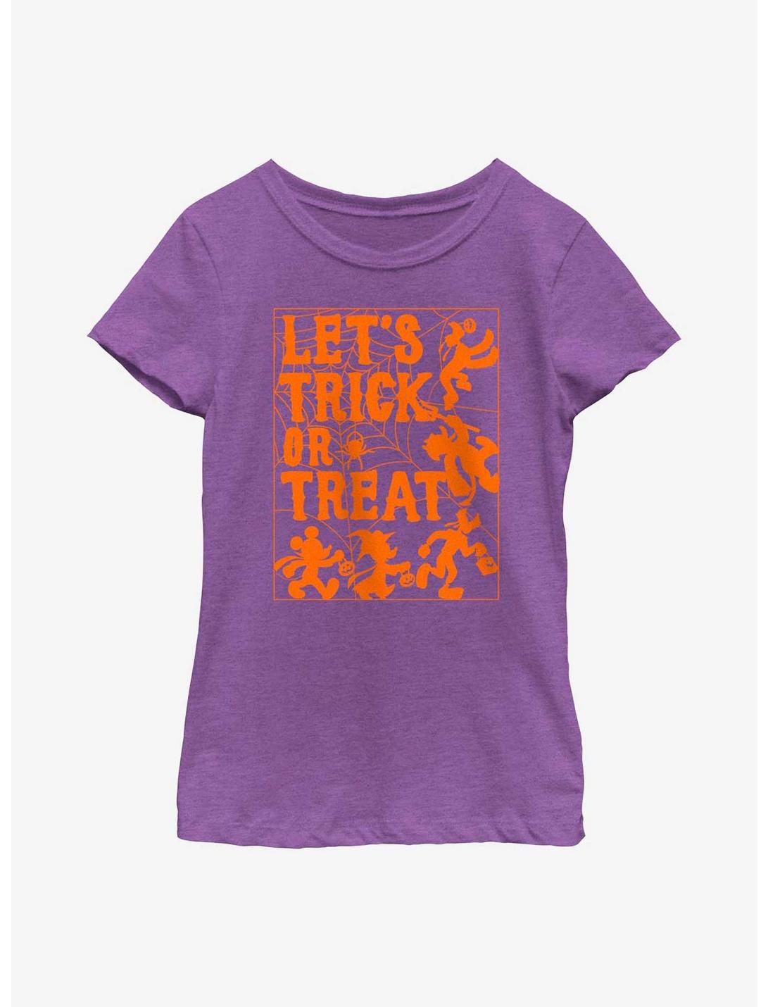 Plus Size Disney Mickey Mouse Let's Trick Or Treat Youth Girls T-Shirt, PURPLE BERRY, hi-res