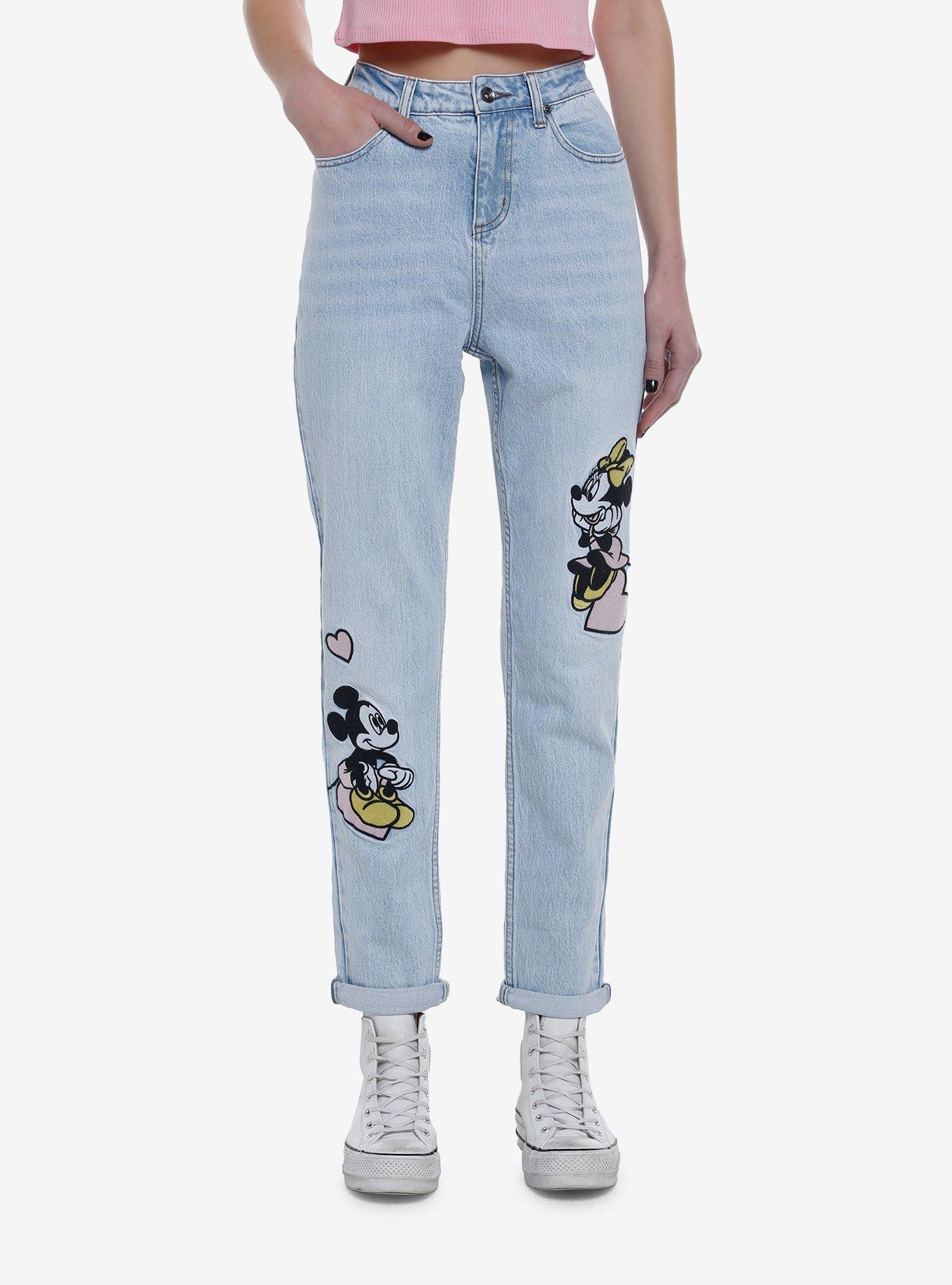 Her Universe Disney Mickey Mouse & Minnie Mouse Mom Jeans, MULTI, hi-res