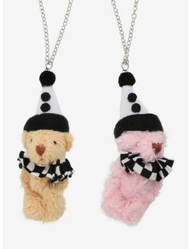 Jester Teddy Bear Fuzzy Best Friend Necklace Set, , hi-res