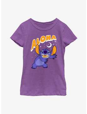 Disney Lilo & Stitch Stitch Aloha Scary Moon Youth Girls T-Shirt, , hi-res