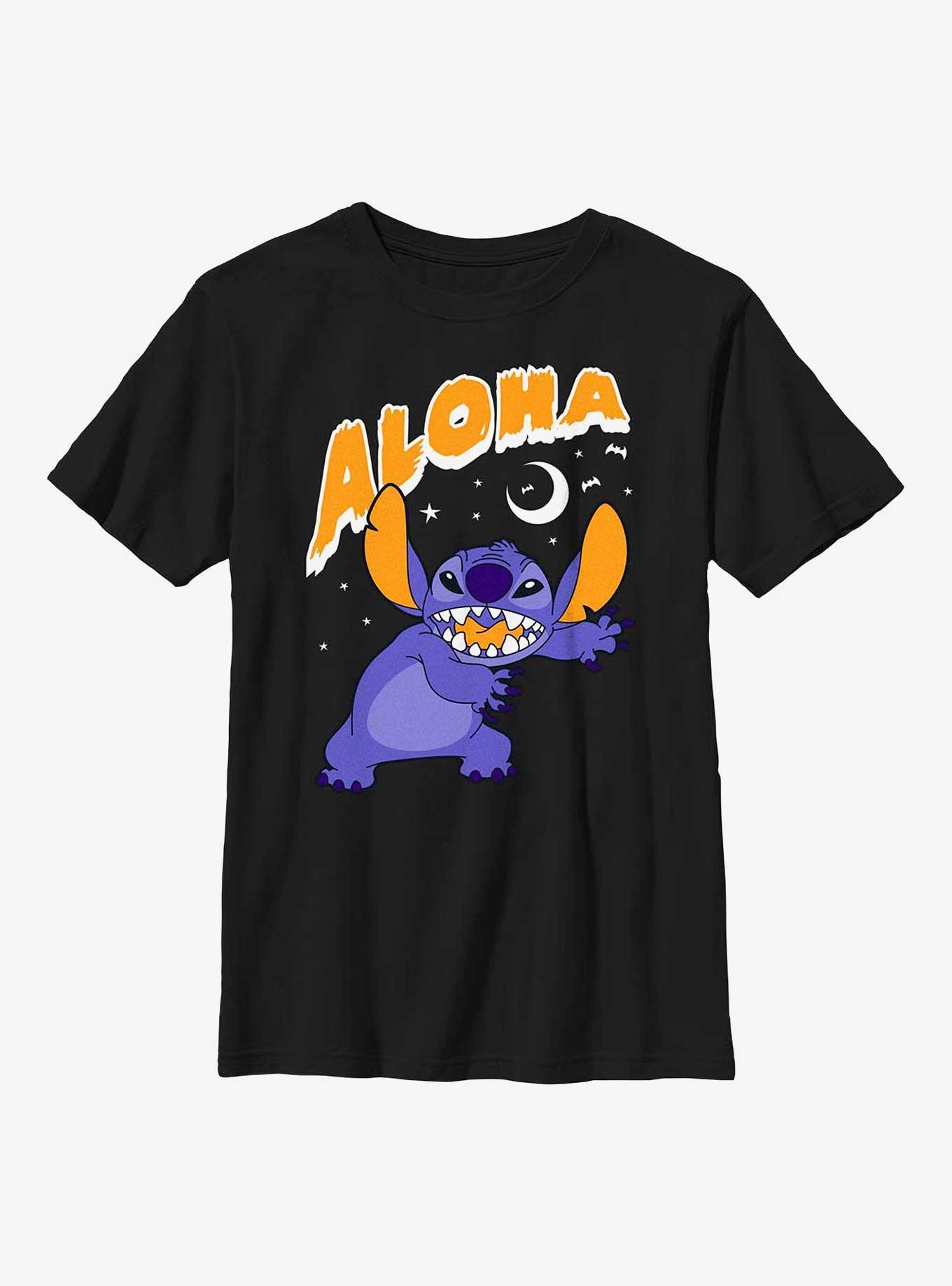 Disney Lilo & Stitch Stitch Aloha Scary Moon Youth T-Shirt, , hi-res