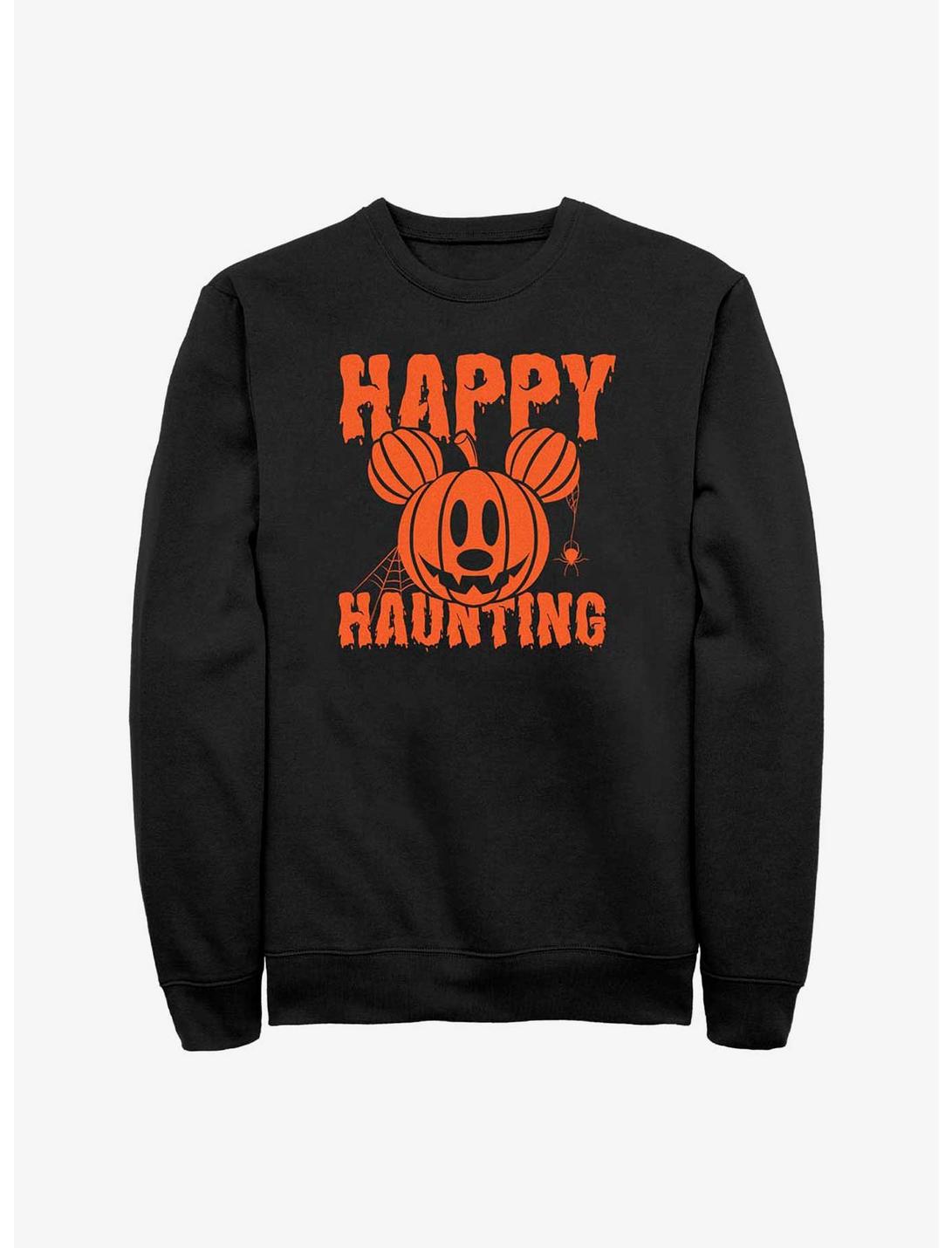 Disney Mickey Mouse Happy Haunting Pumpkin Sweatshirt, BLACK, hi-res