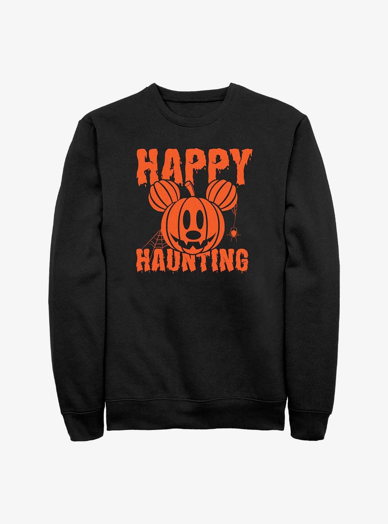 Disney Mickey Mouse Happy Haunting Pumpkin Sweatshirt, BLACK, hi-res