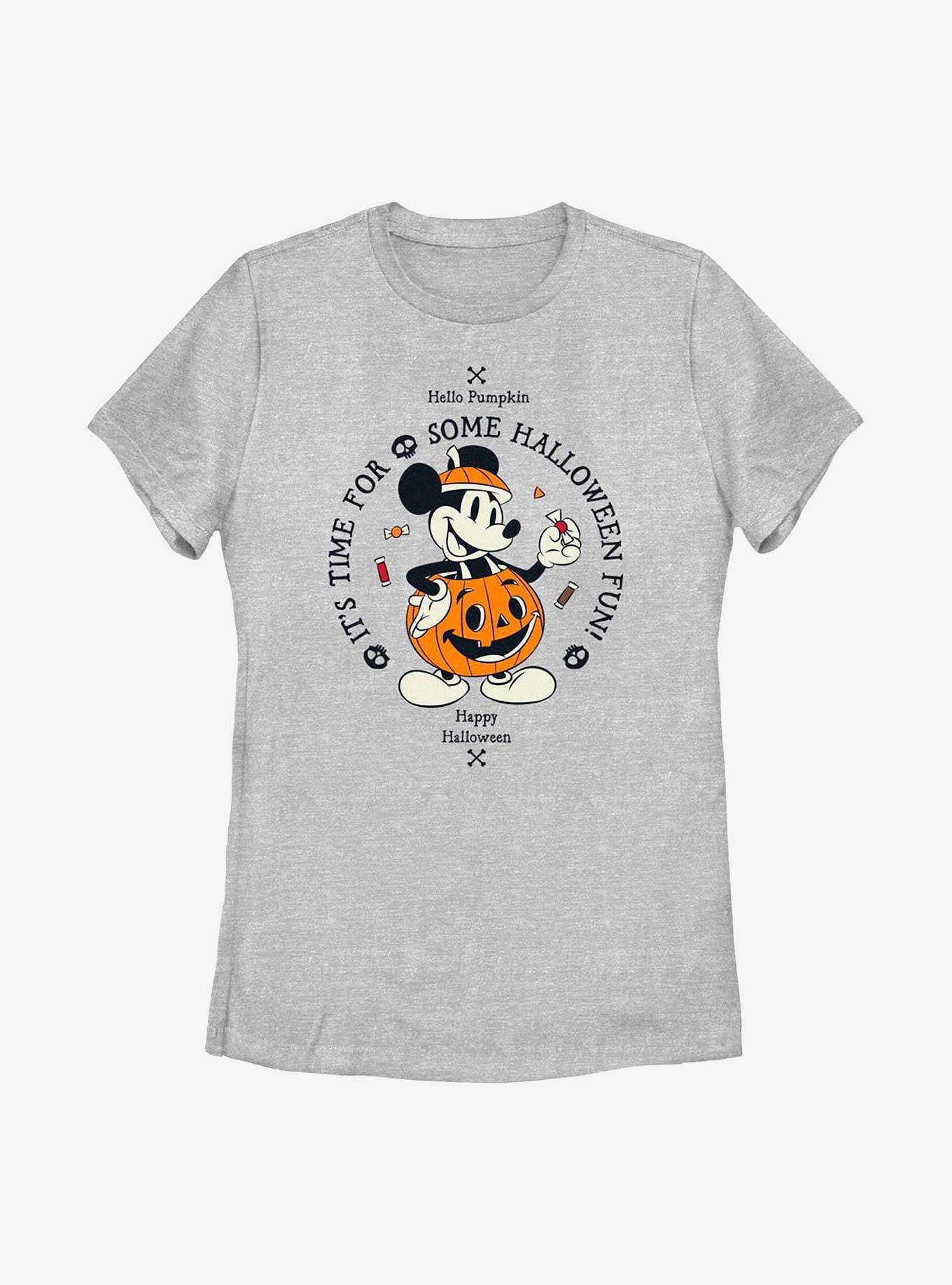 Disney Mickey Mouse Time For Halloween Pumpkin Mickey Womens T-Shirt, ATH HTR, hi-res