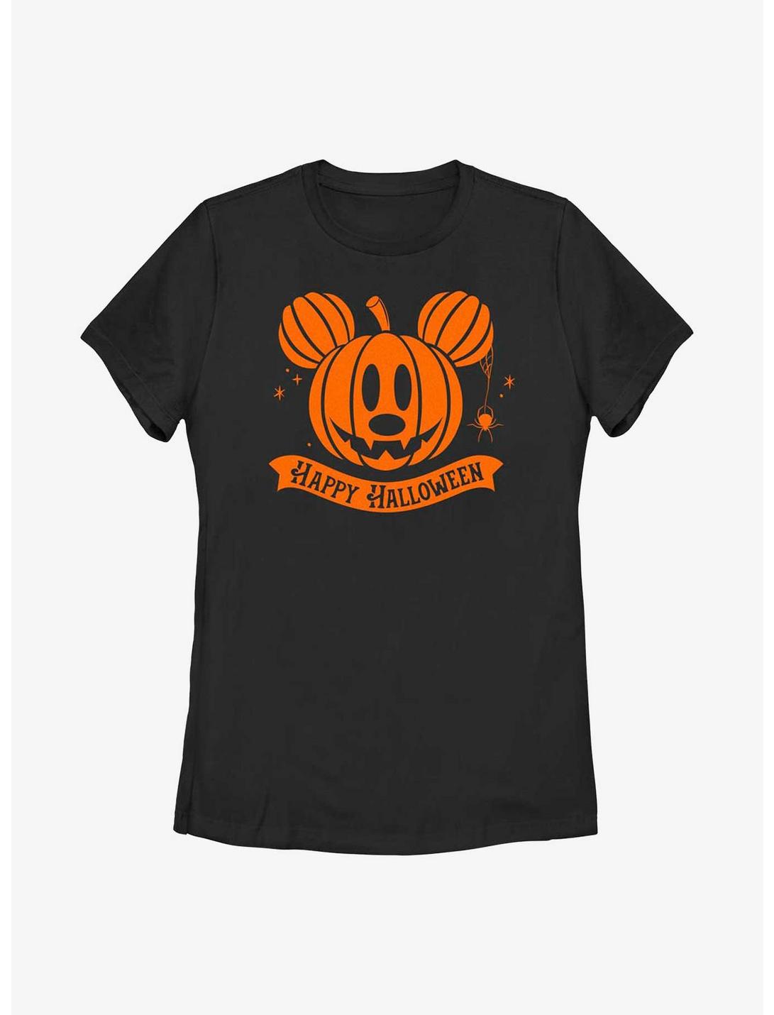 Disney Mickey Mouse Pumpkin Head Womens T-Shirt, BLACK, hi-res
