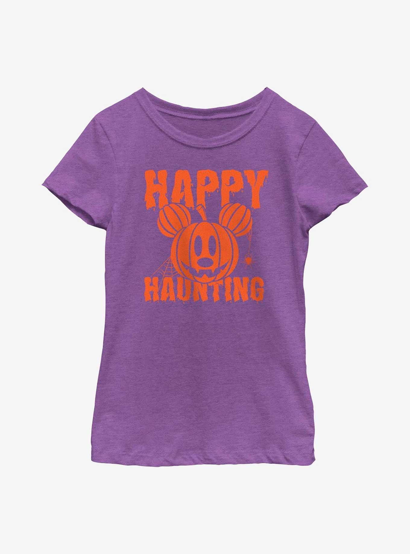 Disney Mickey Mouse Happy Haunting Pumpkin Youth Girls T-Shirt, PURPLE BERRY, hi-res