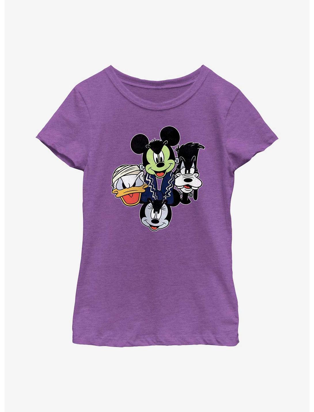 Disney Mickey Mouse & Friends Halloween Heads Youth Girls T-Shirt, PURPLE BERRY, hi-res