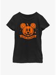 Disney Mickey Mouse Pumpkin Head Youth Girls T-Shirt, BLACK, hi-res