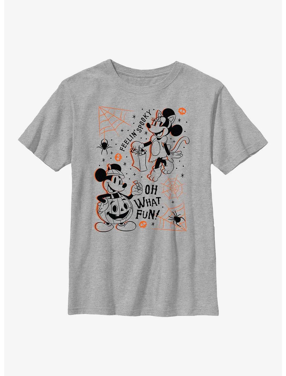 Disney Mickey Mouse & Minnie Mouse Feelin Spooky Youth T-Shirt, ATH HTR, hi-res