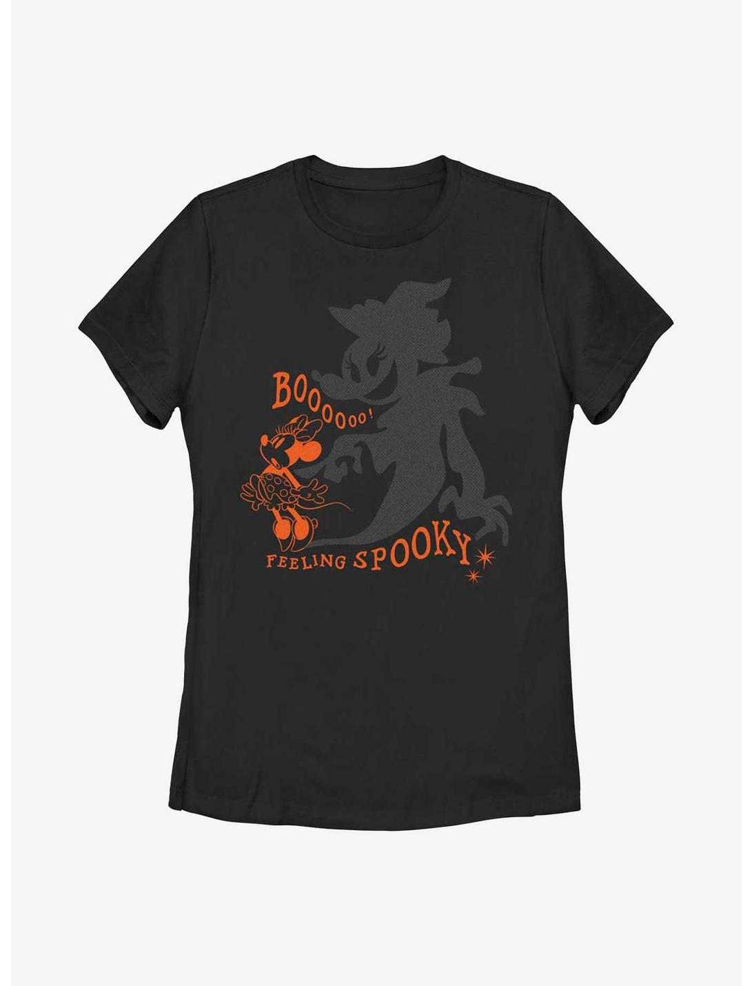 Disney Minnie Mouse Feeling Spooky Shadow Womens T-Shirt, BLACK, hi-res