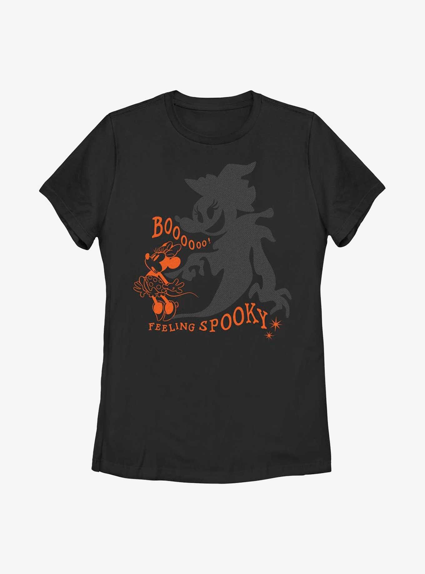 Disney Minnie Mouse Feeling Spooky Shadow Womens T-Shirt, BLACK, hi-res