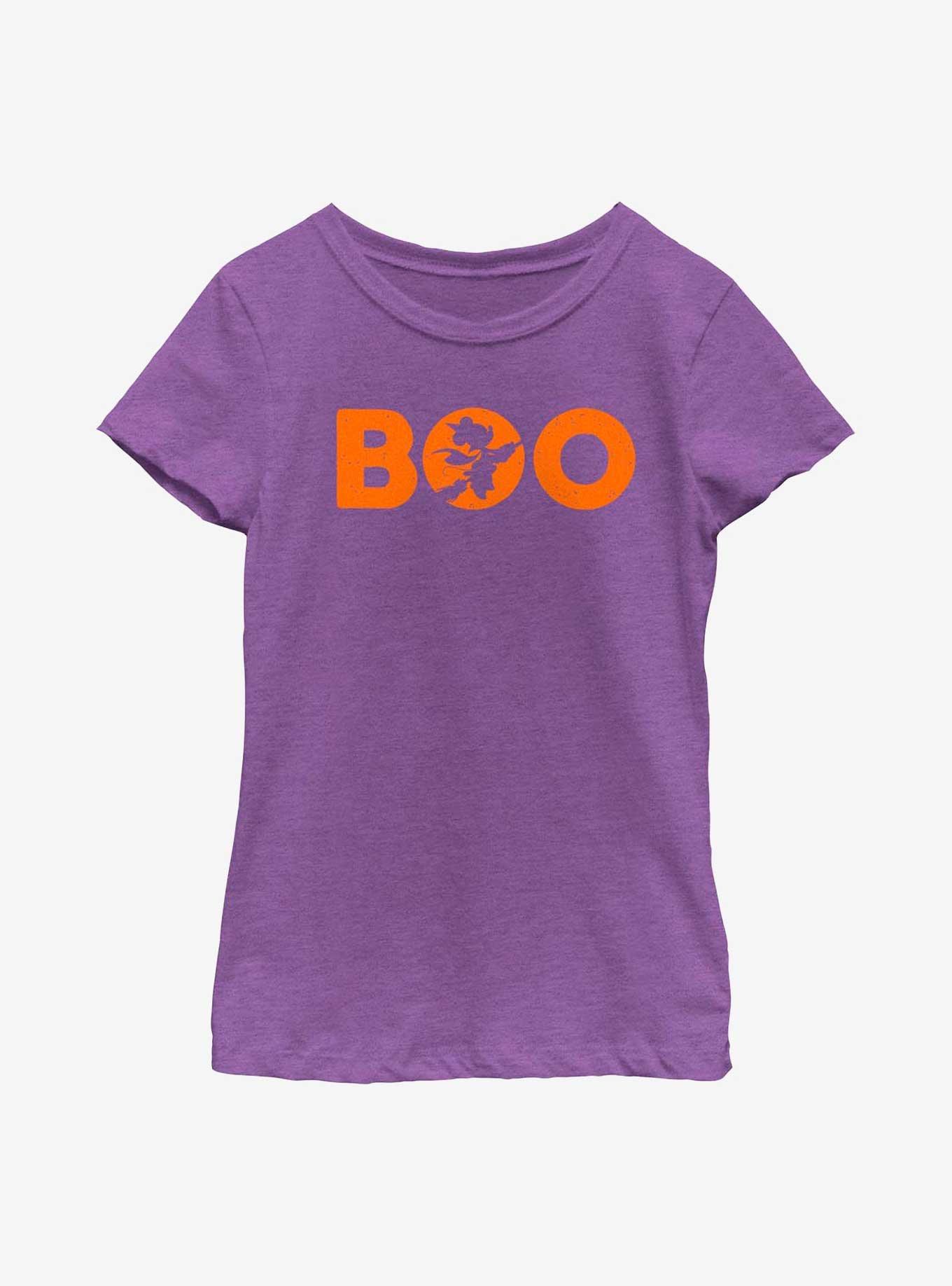 Disney Minnie Mouse Boo On A Broomstick Youth Girls T-Shirt, PURPLE BERRY, hi-res