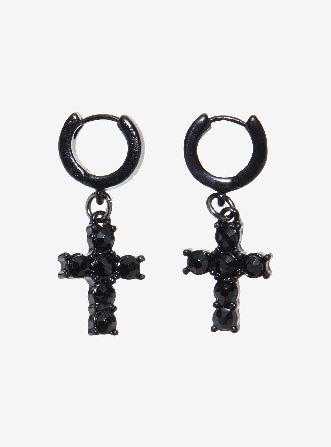 Cross earrings hot deals topic