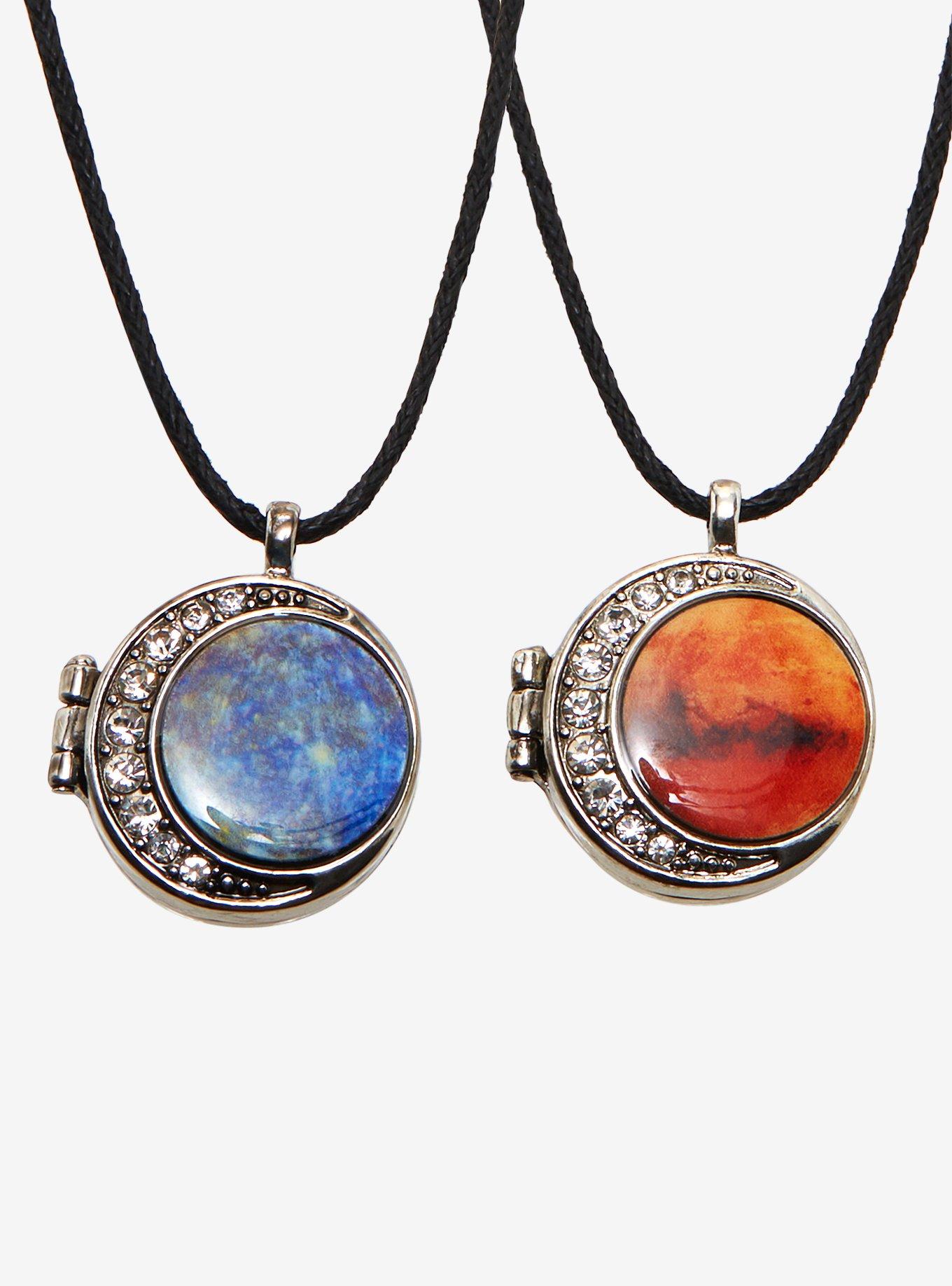 Planet Moon Locket Best Friend Necklace Set | Hot Topic