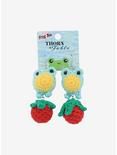 Strawberry Frog Crochet Drop Earrings, , hi-res