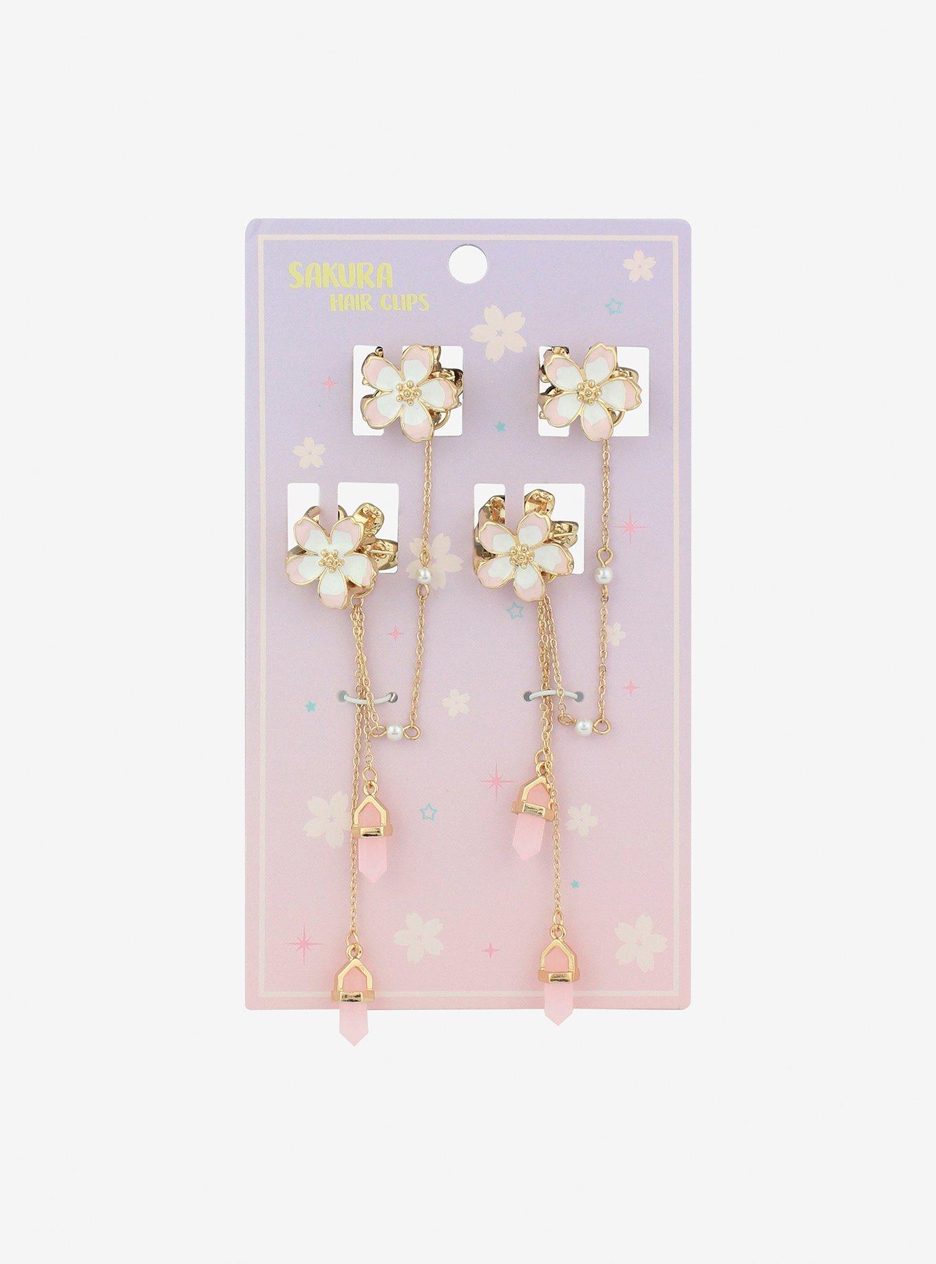 Sakura Crystal Hair Clip Set, , hi-res