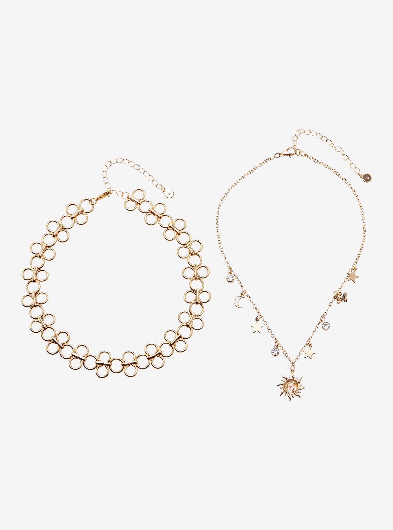 Celestial Dried Floral Tattoo Choker Necklace Set, , hi-res
