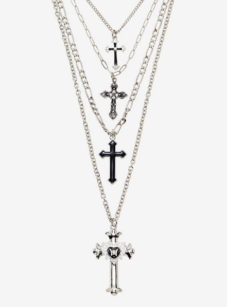Gothic Cross 4 Layer Necklace Hot Topic