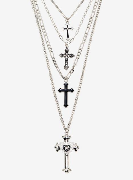 Gothic Cross 4 Layer Necklace | Hot Topic