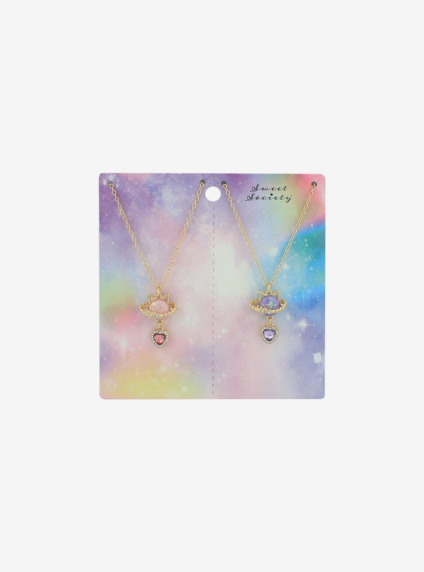 Sparkle Cat Planet Best Friend Necklace Set, , hi-res