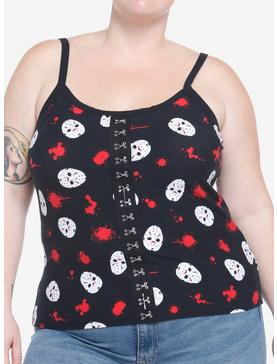 Friday The 13th Mask Hook-And-Eye Girls Cami Plus Size, , hi-res