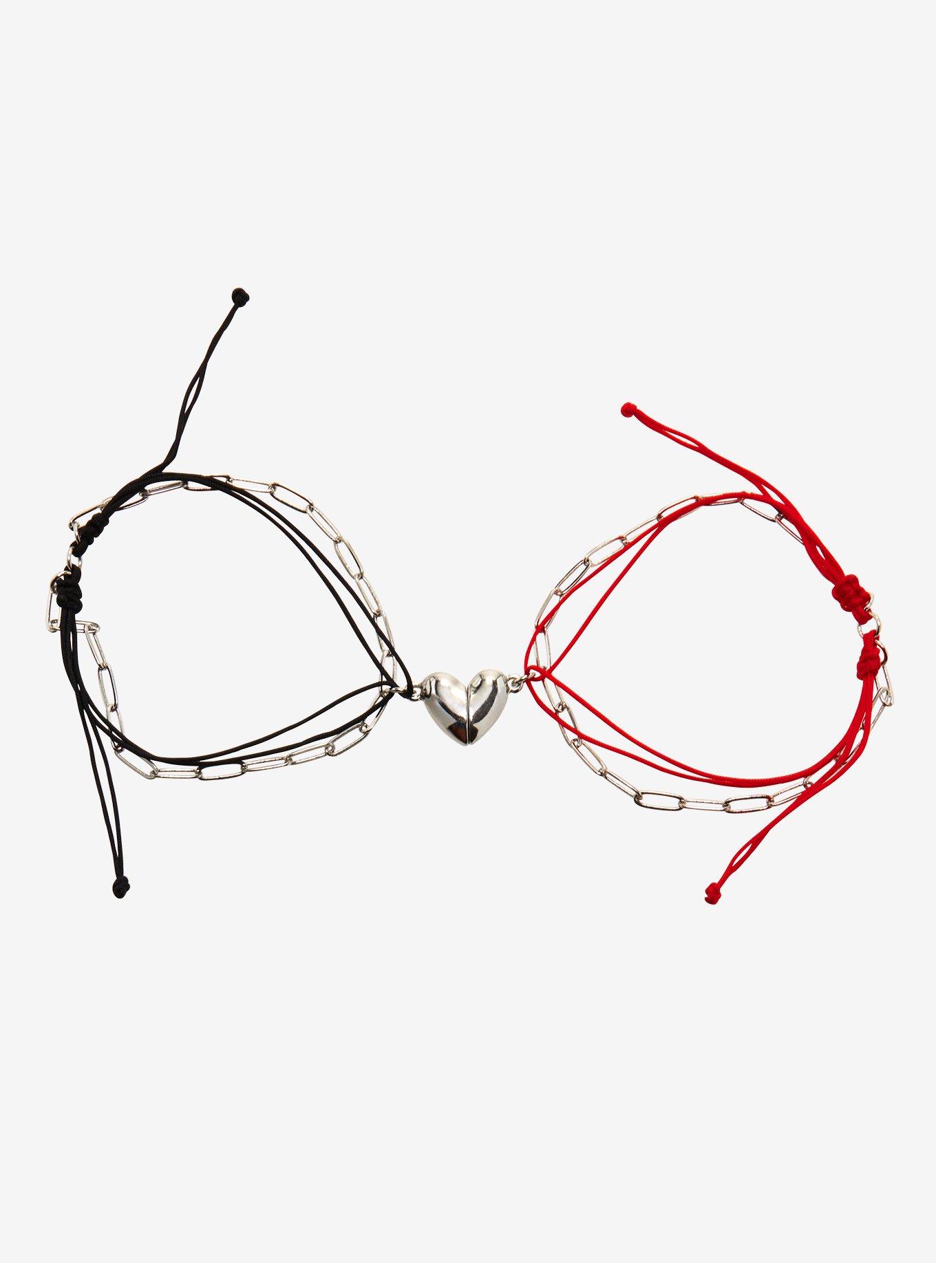 Magnetic Broken Heart Cord Best Friend Bracelet Set, , hi-res