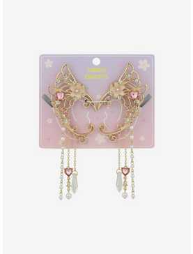 Sakura Heart Angel Wing Ear Cuff Set, , hi-res