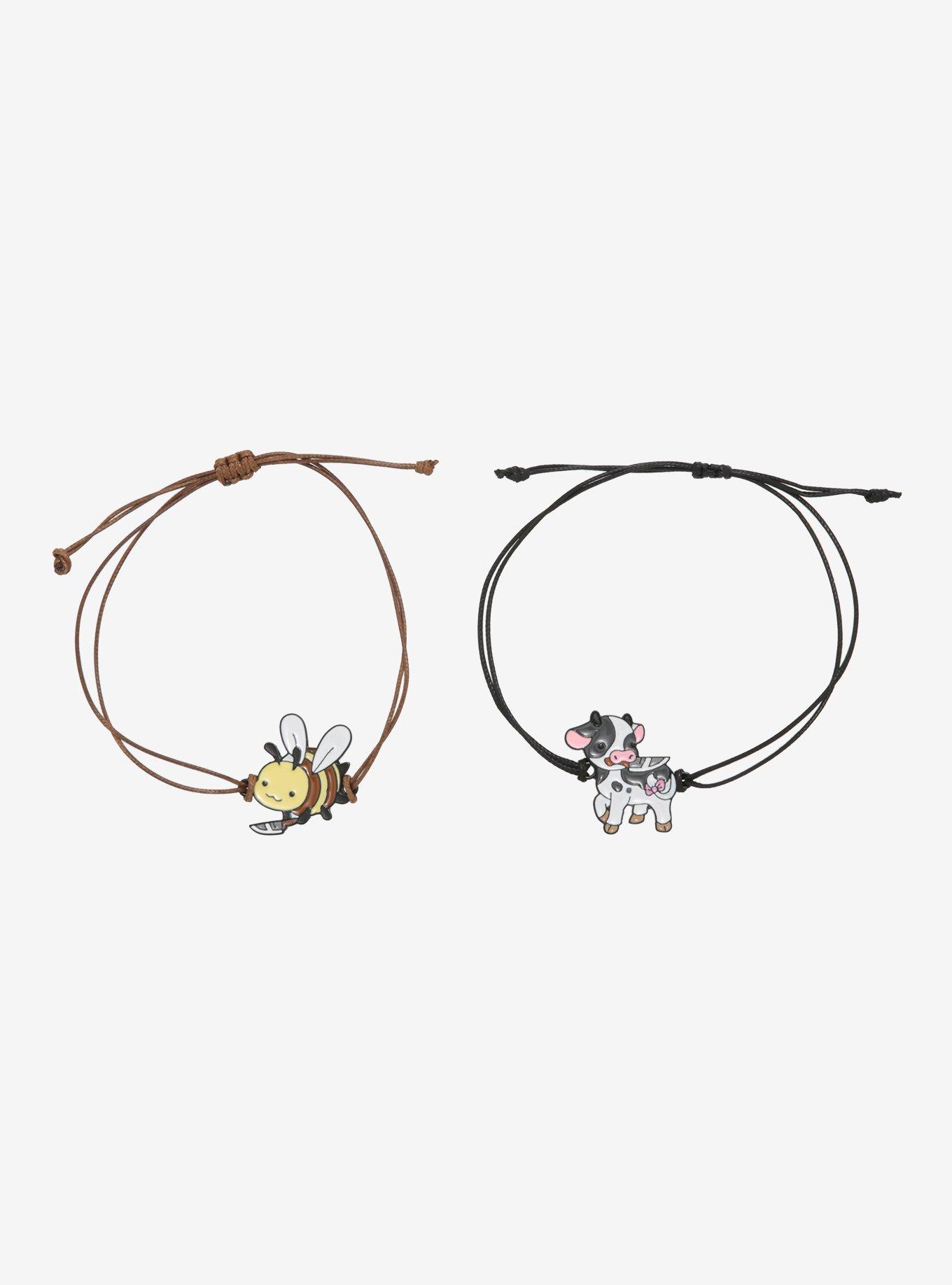 Cow Bee Knife Best Friend Cord Bracelet Set, , hi-res