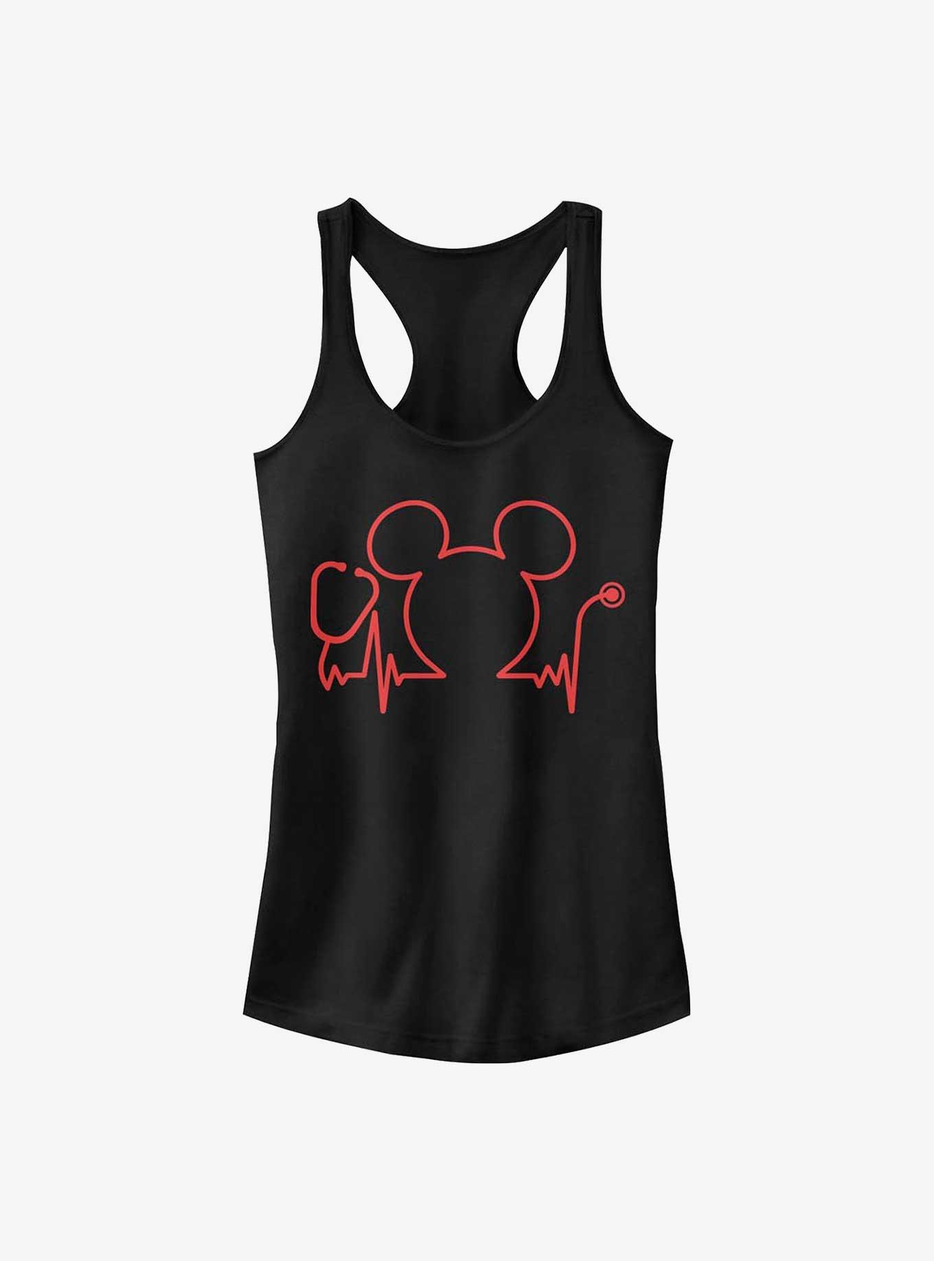 Disney Mickey Mouse Nurses Day Heartbeat Girls Tank, BLACK, hi-res