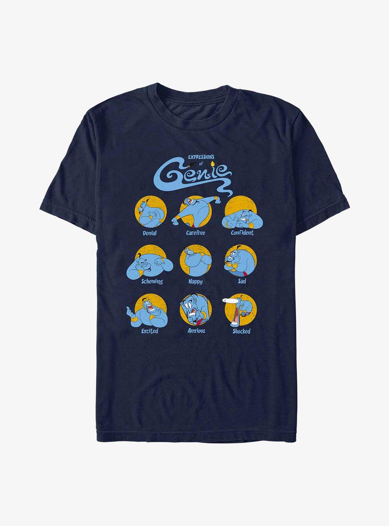 Disney Aladdin Expressions of Genie T-Shirt, NAVY, hi-res