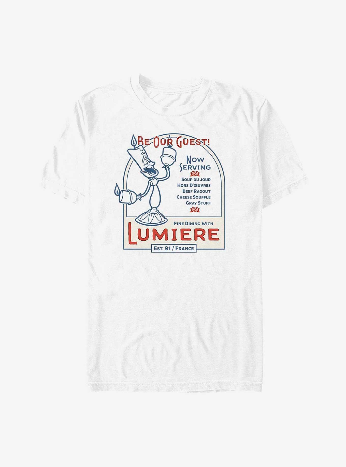 Disney Beauty and the Beast Lumiere Be Our Guest T-Shirt, WHITE, hi-res