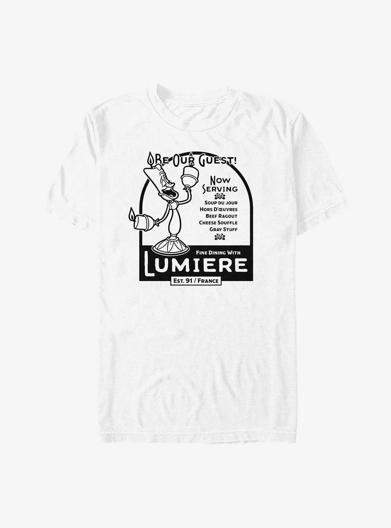 Disney Beauty and the Beast Lumiere Be Our Guest T-Shirt, WHITE, hi-res