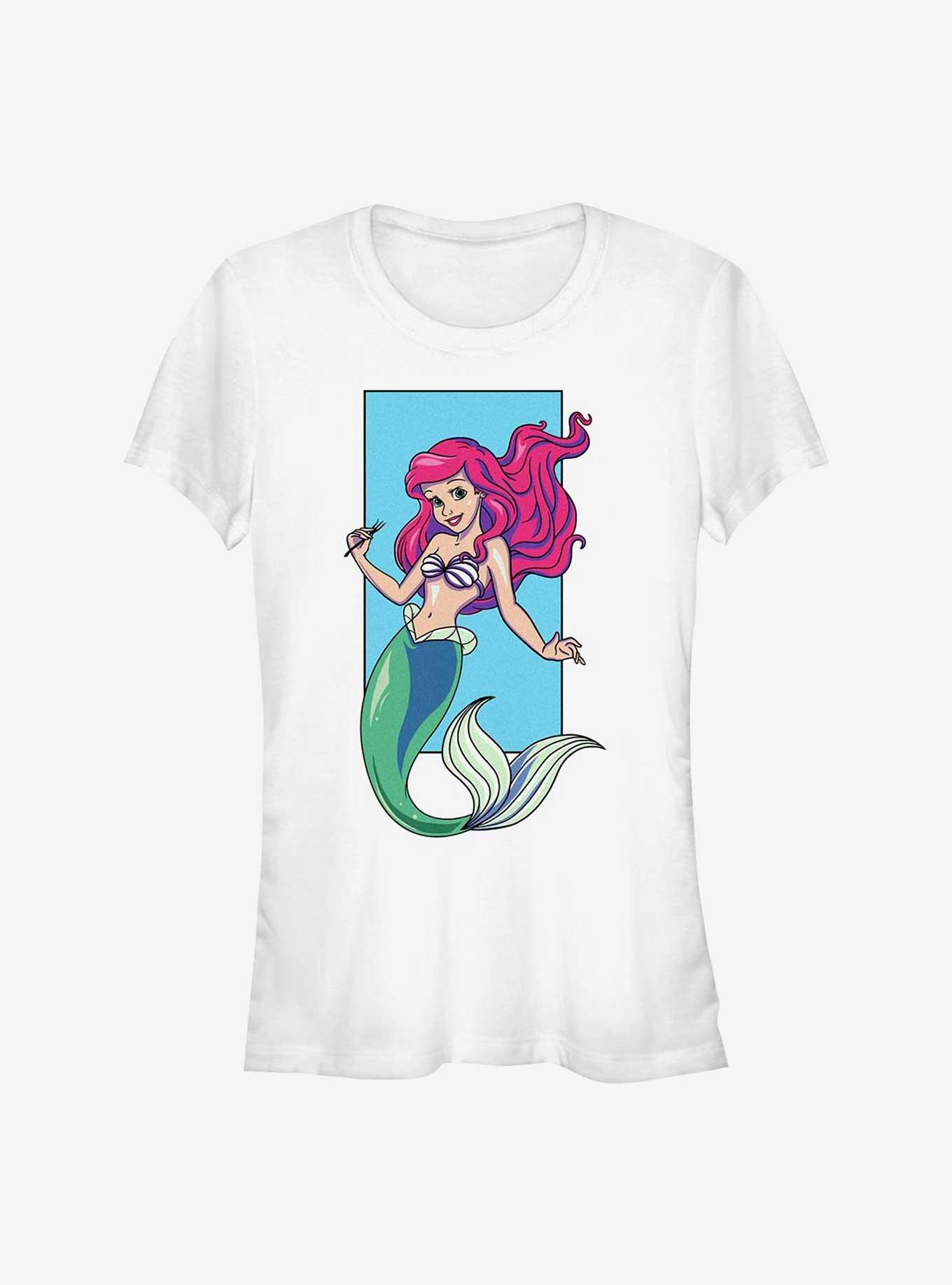 Disney The Little Mermaid Ariel Portrait Girls T-Shirt, WHITE, hi-res