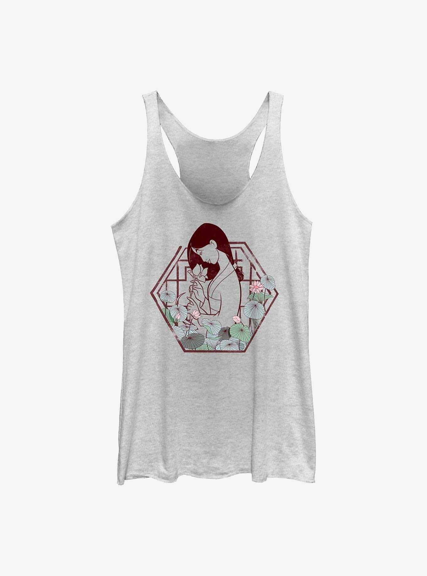 Disney Mulan Lotus Girls Tank, WHITE HTR, hi-res