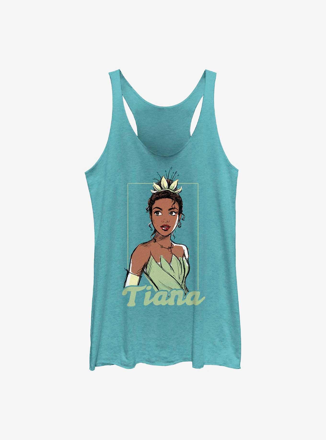 Disney The Princess and the Frog Tiana Sketch Girls Tank, TAHI BLUE, hi-res