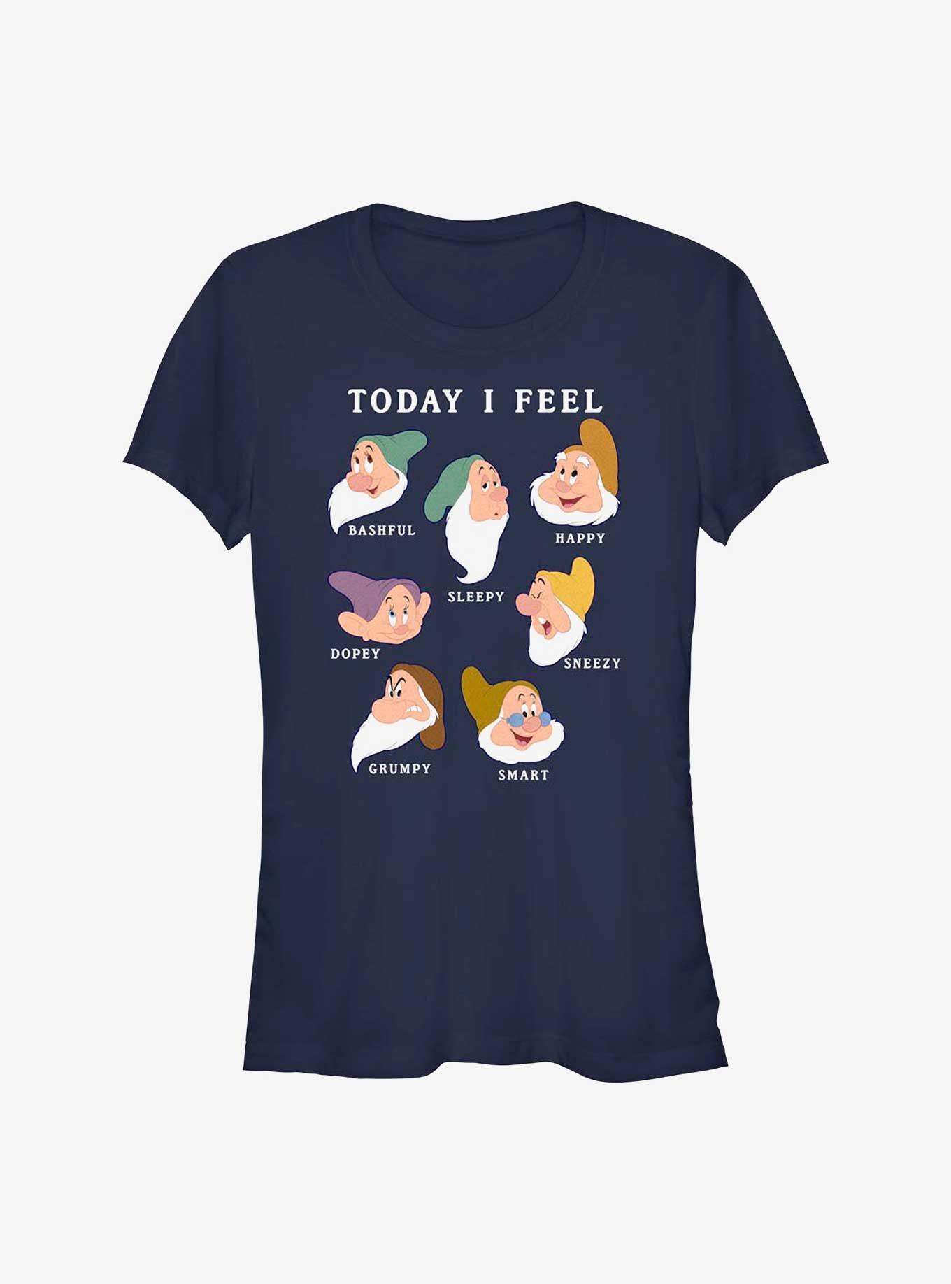 Disney Snow White and the Seven Dwarfs Today I Feel Girls T-Shirt, NAVY, hi-res
