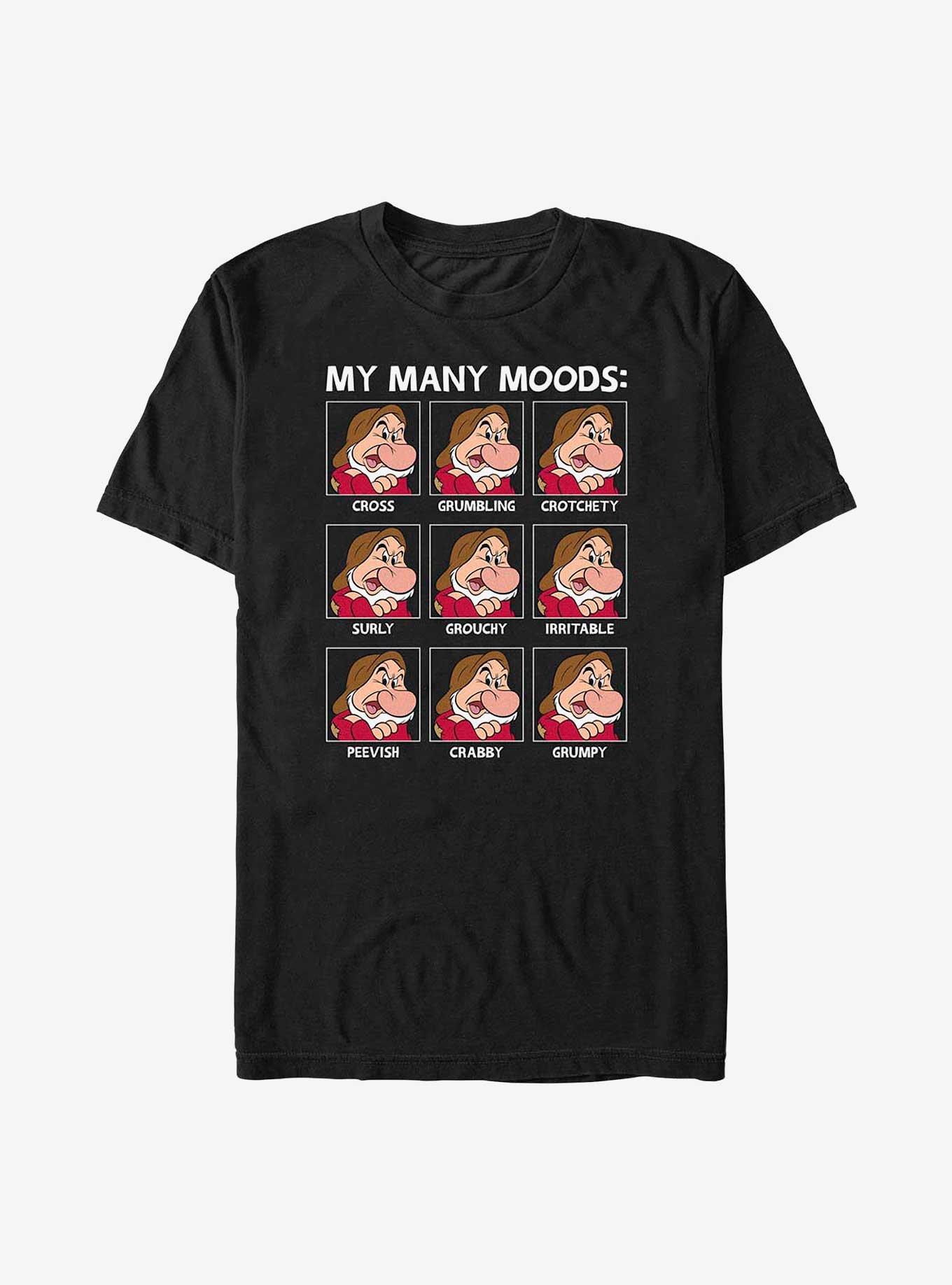 Disney Snow White and the Seven Dwarfs Grumpy Moods T-Shirt, BLACK, hi-res