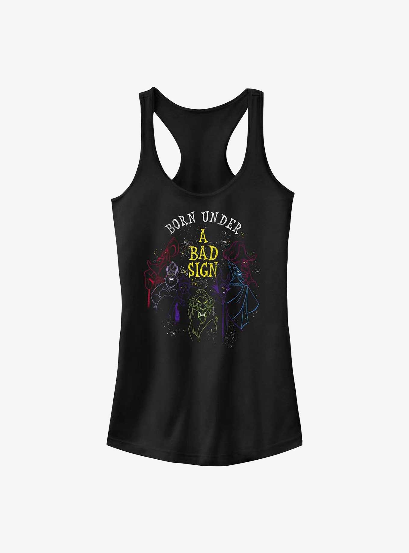 Disney Villains Born Under A Bad Sign Girls Tank, BLACK, hi-res