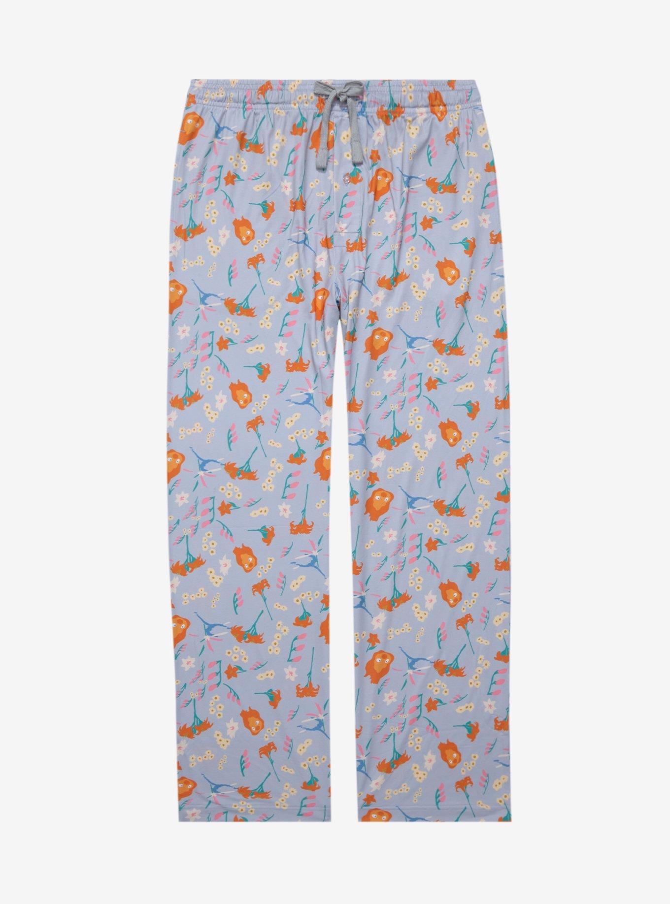 Studio Ghibli Howl’s Moving Castle Calcifer Floral Allover Print Sleep Pants - BoxLunch Exclusive