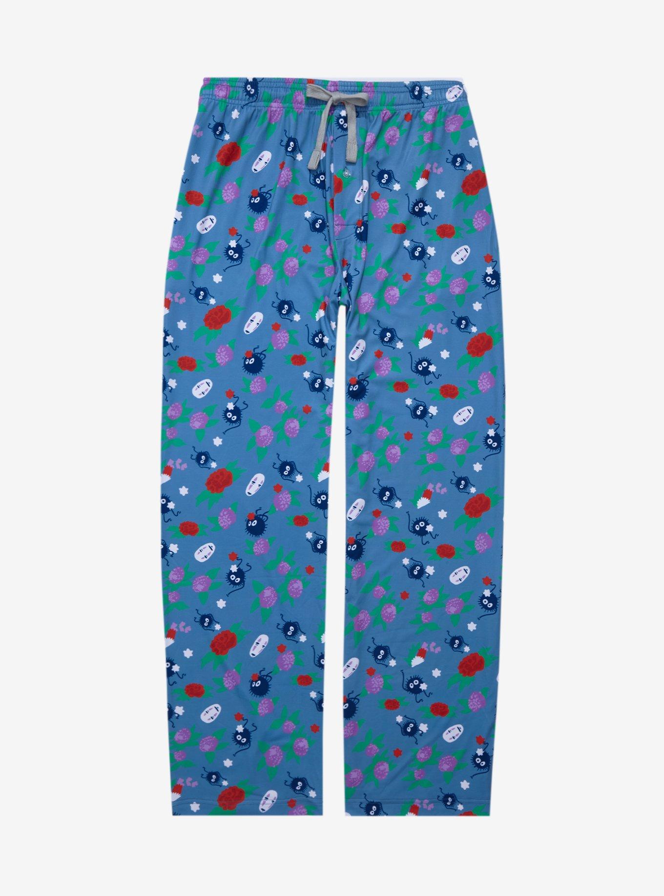 Studio Ghibli Spirited Away No-Face & Soot Sprites Floral Allover Print Sleep Pants - BoxLunch Exclusive, , hi-res