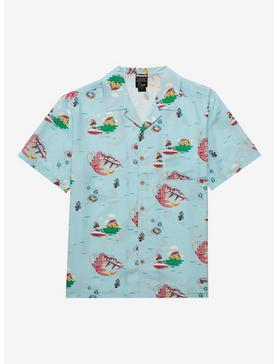 Studio Ghibli Ponyo Allover Print Woven Button-Up - BoxLunch Exclusive, , hi-res
