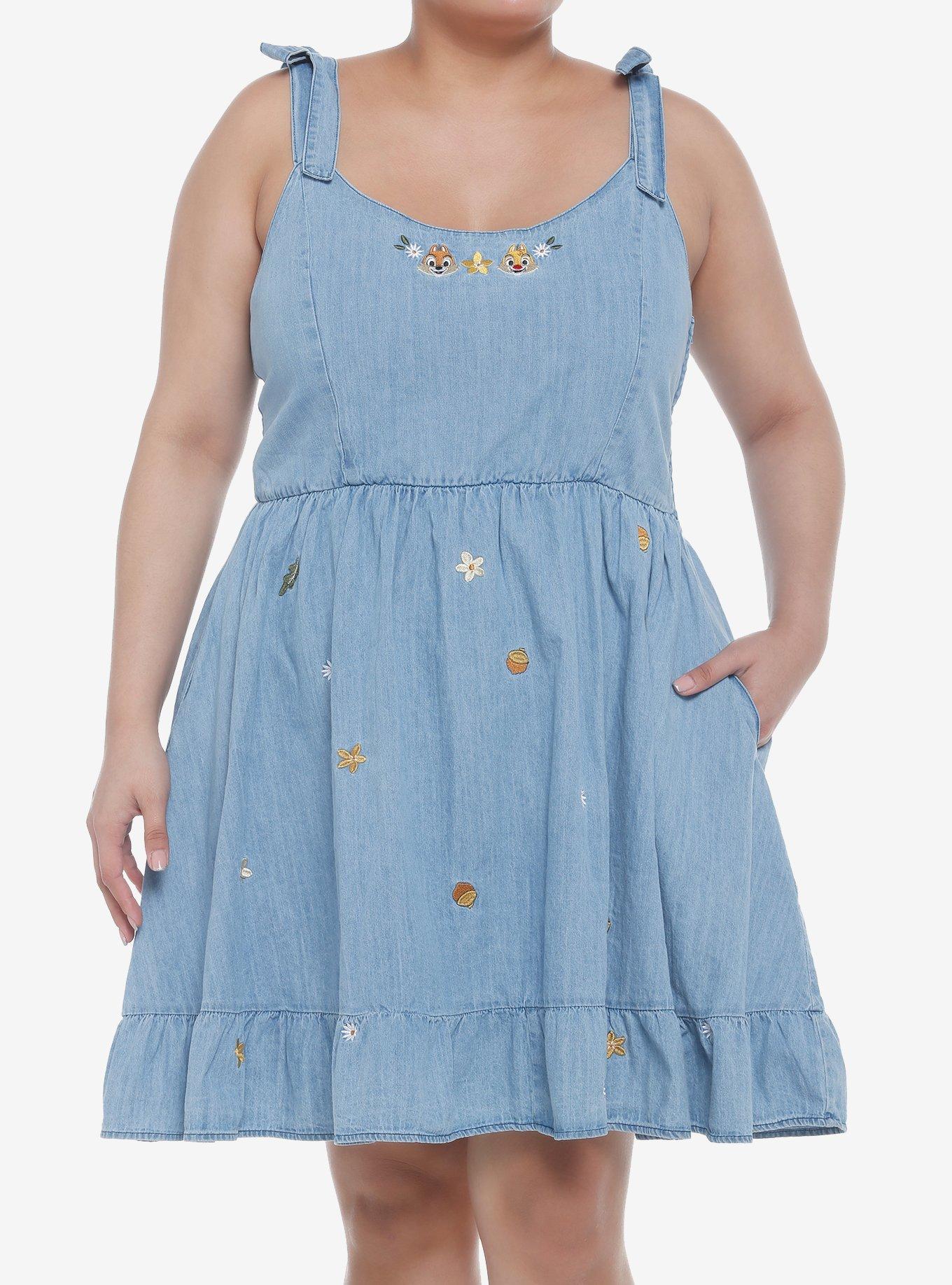 Her Universe Disney Chip 'N Dale Chambray Tie Strap Dress Plus Size, , hi-res