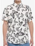 Ivory & Black Butterfly Woven Button-Up, BLACK  TAN, hi-res