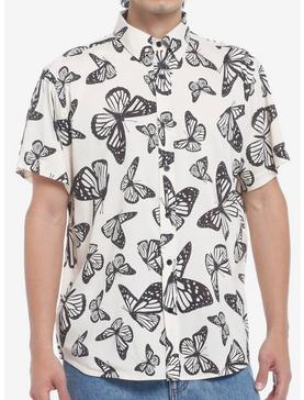 Ivory & Black Butterfly Woven Button-Up, , hi-res