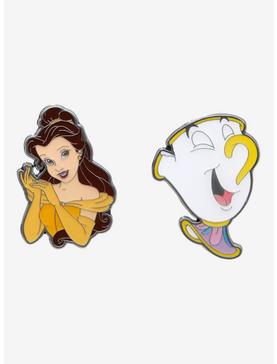 Loungefly Disney Beauty And The Beast Belle & Chip Enamel Pin Set, , hi-res