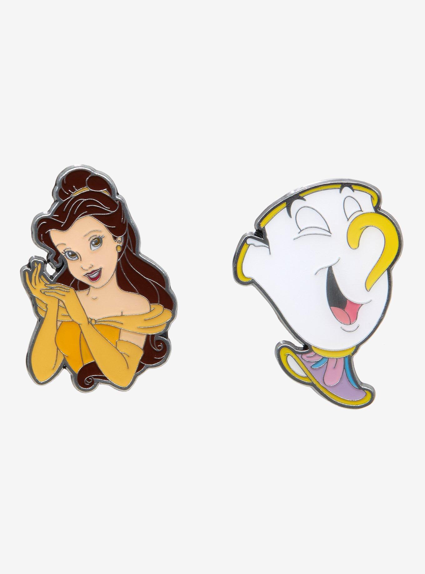 Loungefly Disney Beauty And The Beast Belle & Chip Enamel Pin Set, , hi-res