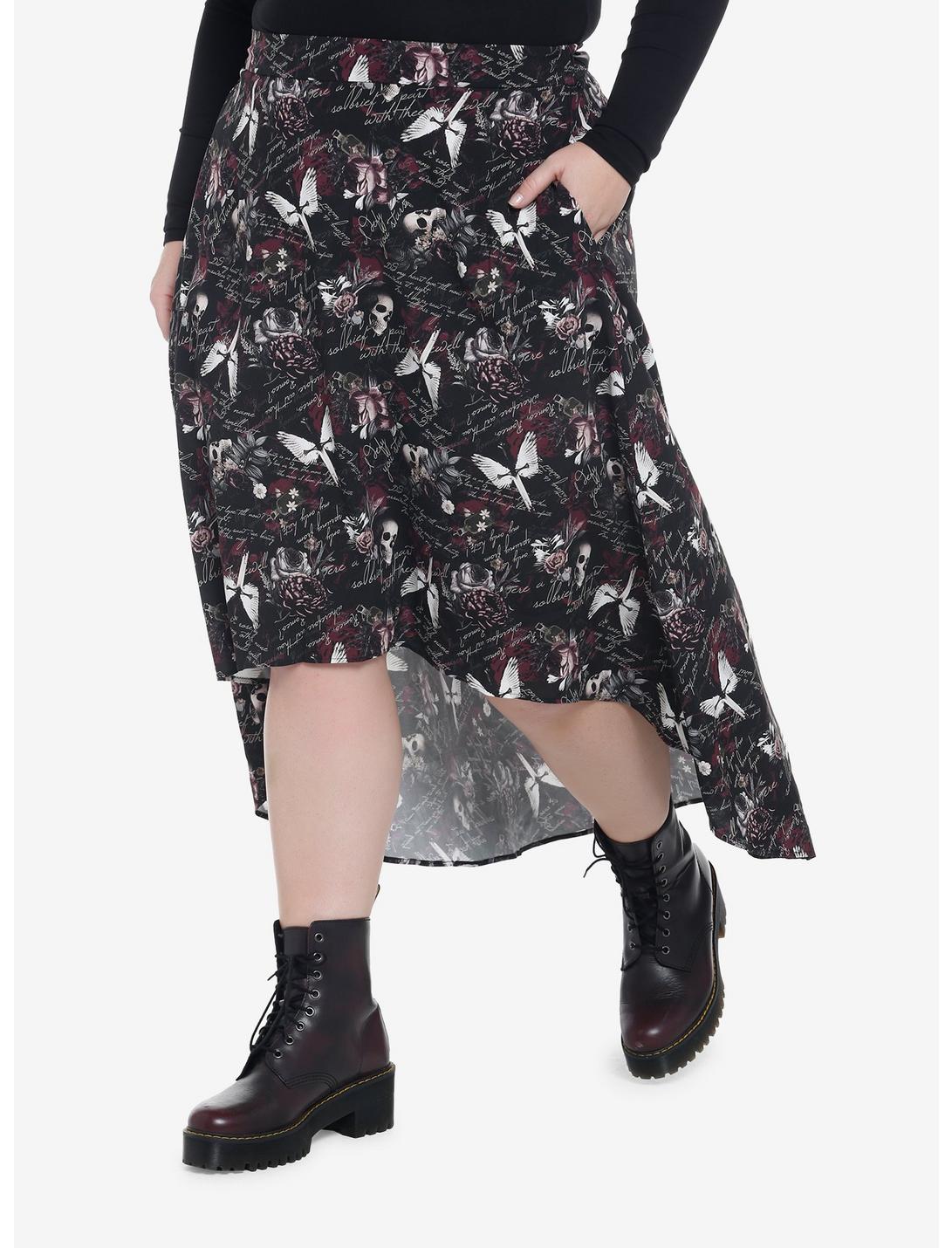 Dark Romance Hi-Low Skirt Plus Size, MULTI, hi-res